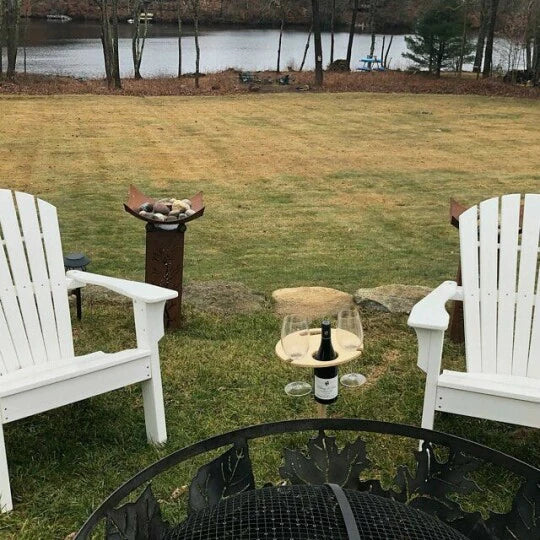 Picnic Table Foldable Anti-Wobble Spike Wine & Glass Holder