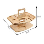 Picnic Table Foldable Wooden Wine & Glass Holders
