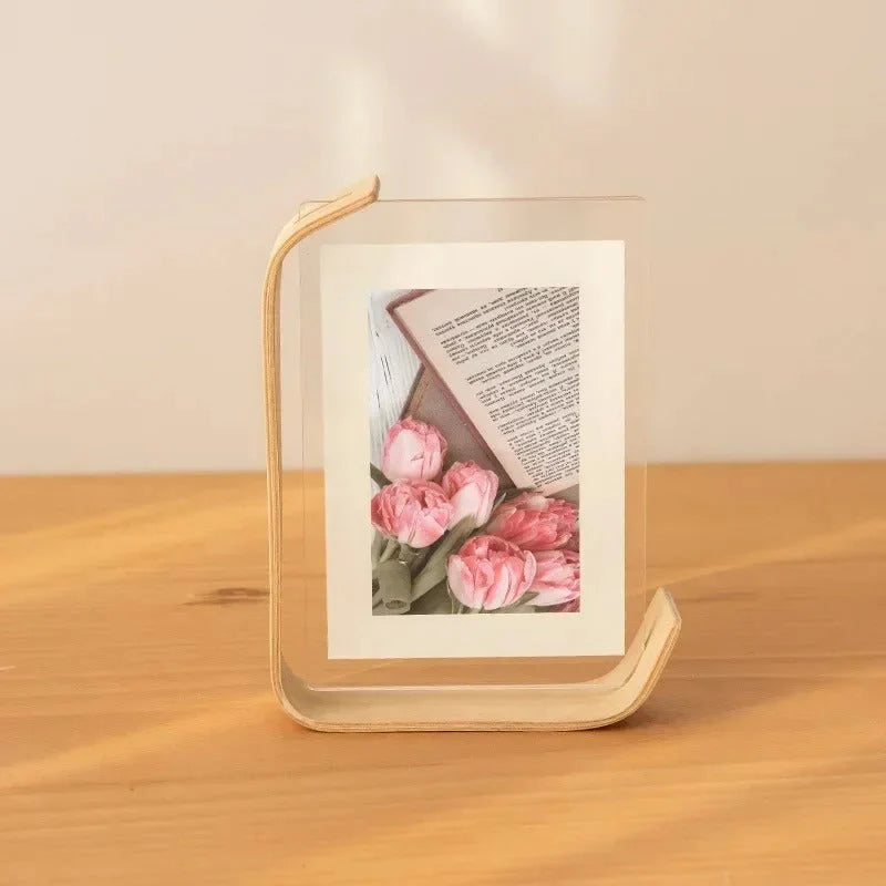 Picture Frame Double-Sided Beech Wood & Shatter-Resistant Acrylic