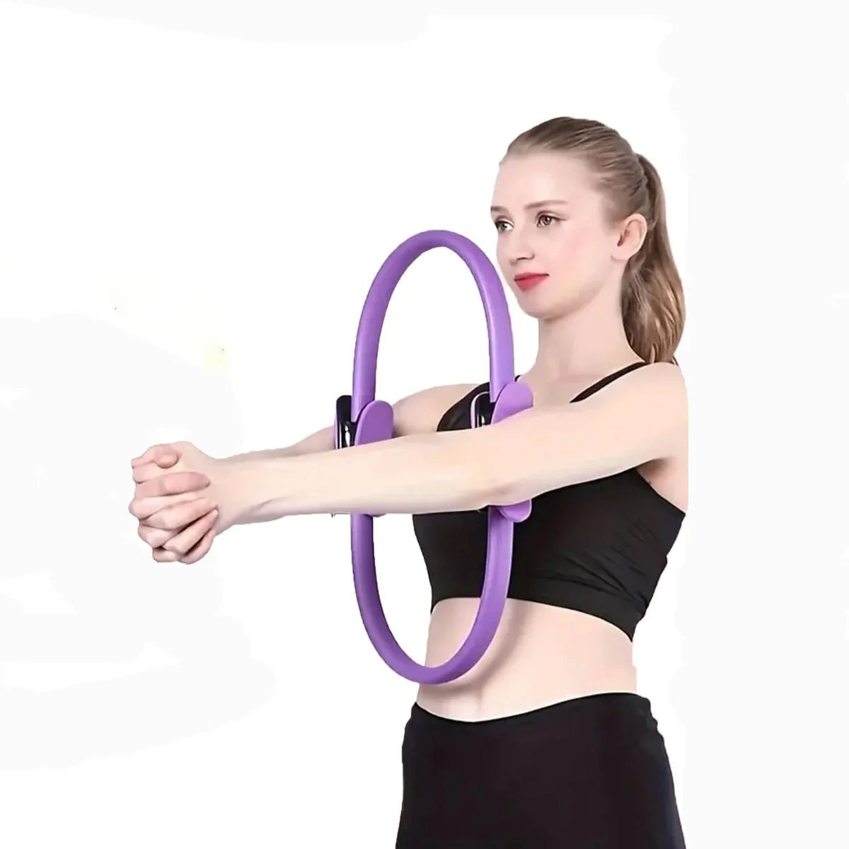 Pilates Ring High-Resistance Fiberglass Core Non-Slip Foam Handles 35cm