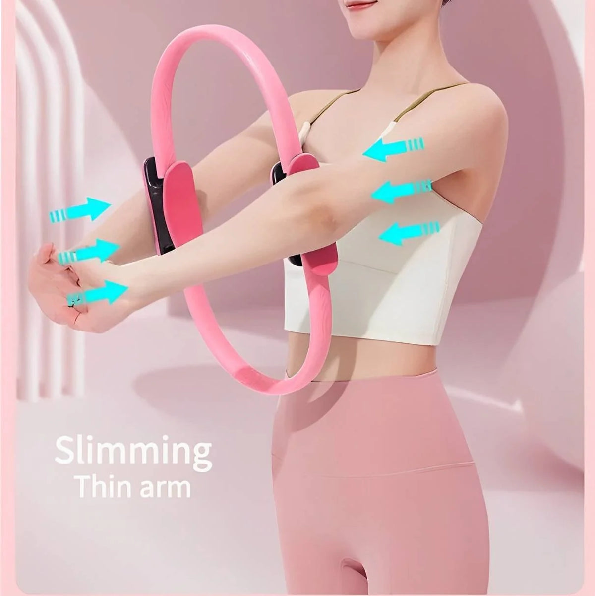 Pilates Ring High-Resistance Fiberglass Core Non-Slip Foam Handles 35cm