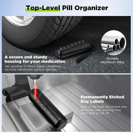 Pill Organizer 7-Day Aluminum Moisture-Resistant Seal