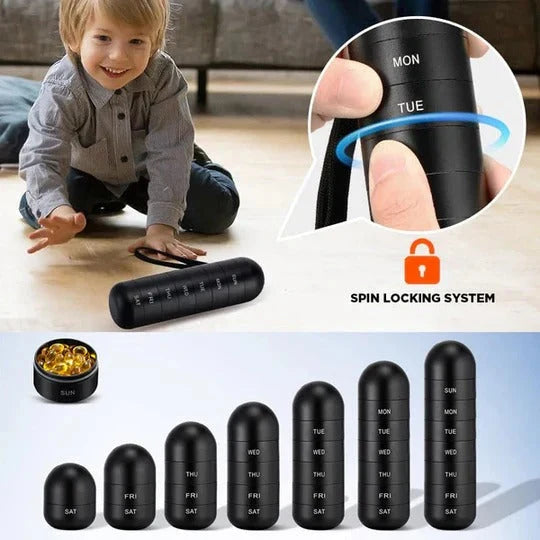 Pill Organizer 7-Day Aluminum Moisture-Resistant Seal