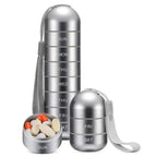 Pill Organizer Aluminum 7-Day Sealed Screw Lids