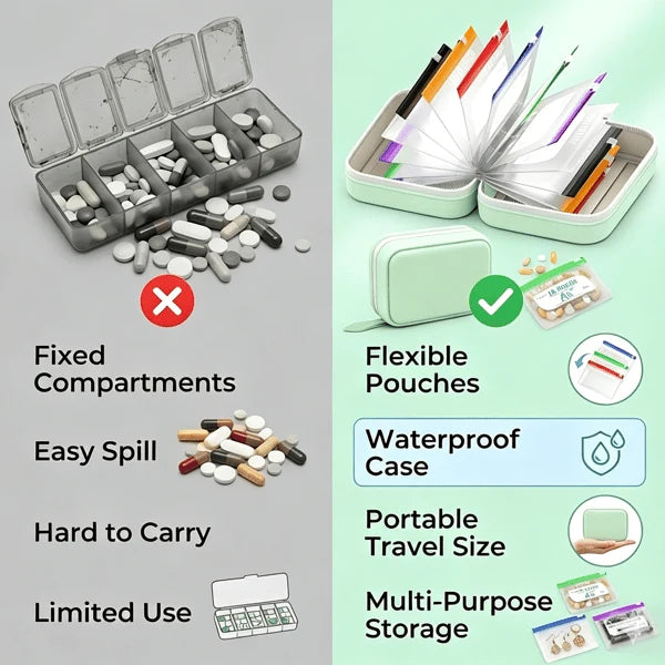 Pill Organizer Travel Size 7 Or 14 Pockets