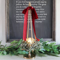 Pillar Candle Holder 25 Inch Brass Gold Tree Silhouette