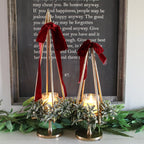 Pillar Candle Holder 25 Inch Brass Gold Tree Silhouette