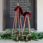 Pillar Candle Holder 25 Inch Brass Gold Tree Silhouette