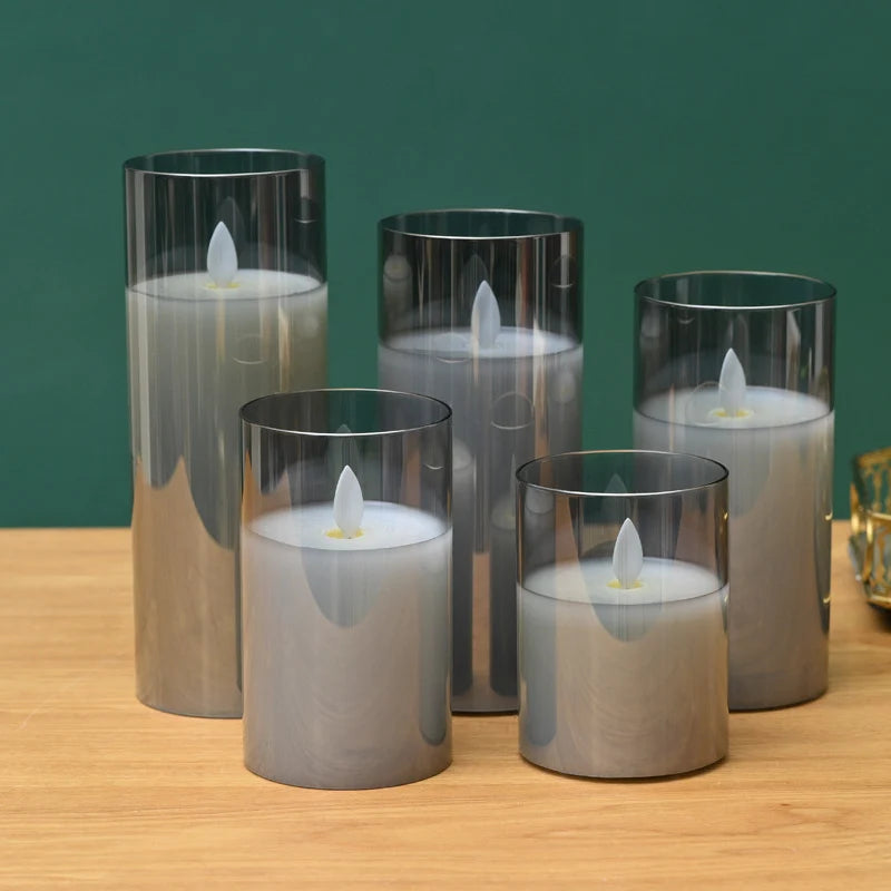 Pillar Candle Set Realistic Flickering Flame Battery-Operated