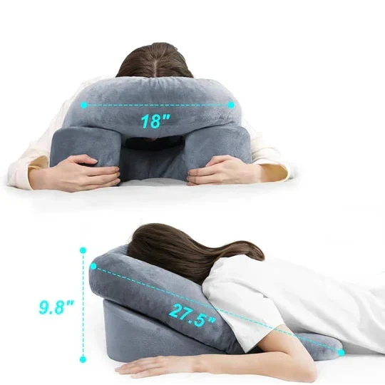 Pillow Contoured Memory Foam Breathing Hole Washable Velvet Cover