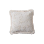 Pillow Cover 18x18in Embossed Circular Relief Faux Fur Trim