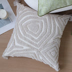 Pillow Cover Abstract Houndstooth Jacquard Cotton Linen Blend