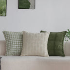 Pillow Cover Abstract Houndstooth Jacquard Cotton Linen Blend