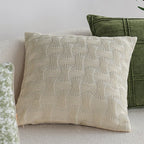Pillow Cover Abstract Houndstooth Jacquard Cotton Linen Blend