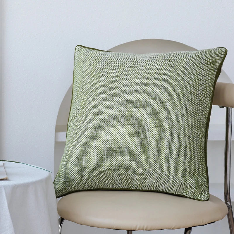 Pillow Cover Abstract Houndstooth Jacquard Cotton Linen Blend