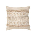 Pillow Cover Boho Woven Cotton Blend Hand-Knotted Fringe