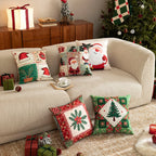 Pillow Cover Christmas Patchwork Machine Washable 18x18