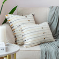 Pillow Cover Cotton Blend Striped Tufted & Fringed