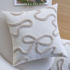 Pillow Cover Cotton-Linen Curved Tufted Hidden Zipper