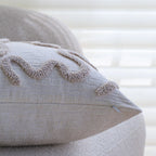 Pillow Cover Cotton-Linen Curved Tufted Hidden Zipper
