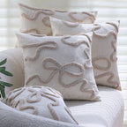 Pillow Cover Cotton-Linen Hand-Tufted Wave Relief