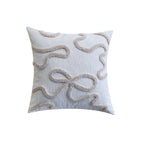 Pillow Cover Cotton-Linen Hand-Tufted Wave Relief