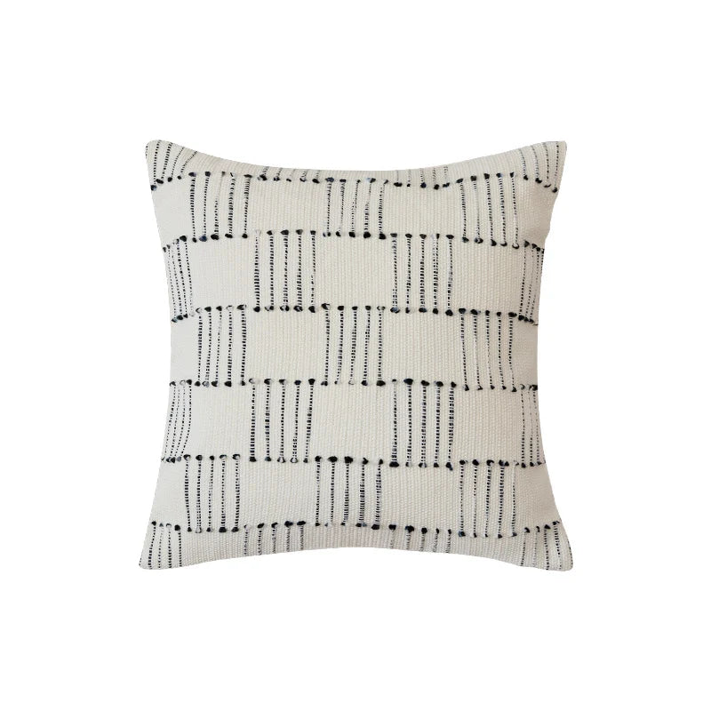 Pillow Cover Cotton Twill Dotted Tuft Hidden Zipper