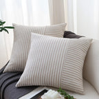 Pillow Cover Directional Woven Stripe Cotton Blend