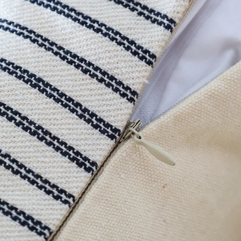 Pillow Cover Directional Woven Stripe Cotton Blend