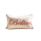 Pillow Cover Embroidered Chenille Cotton-Blend Hidden Zipper