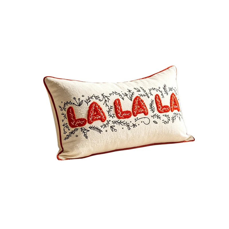 Pillow Cover Embroidered Chenille Cotton-Blend Hidden Zipper