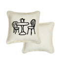 Pillow Cover Embroidered Fringed Concealed Zipper
