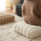 Pillow Cover Faux Fur Ribbed Zipper 43x43 cm
