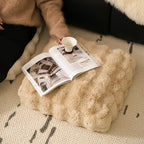 Pillow Cover Faux Fur Ribbed Zipper 43x43 cm