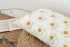 Pillow Cover Hand-Embroidered Daisy 100% Cotton Invisible Zipper