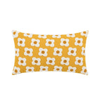 Pillow Cover Hand-Embroidered Daisy 100% Cotton Invisible Zipper