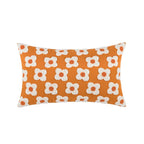Pillow Cover Hand-Embroidered Daisy 100% Cotton Invisible Zipper