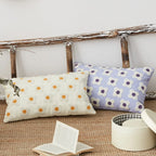 Pillow Cover Hand-Embroidered Daisy 100% Cotton Invisible Zipper