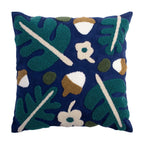 Pillow Cover Hand-Tufted Floral Appliques Cotton Blend
