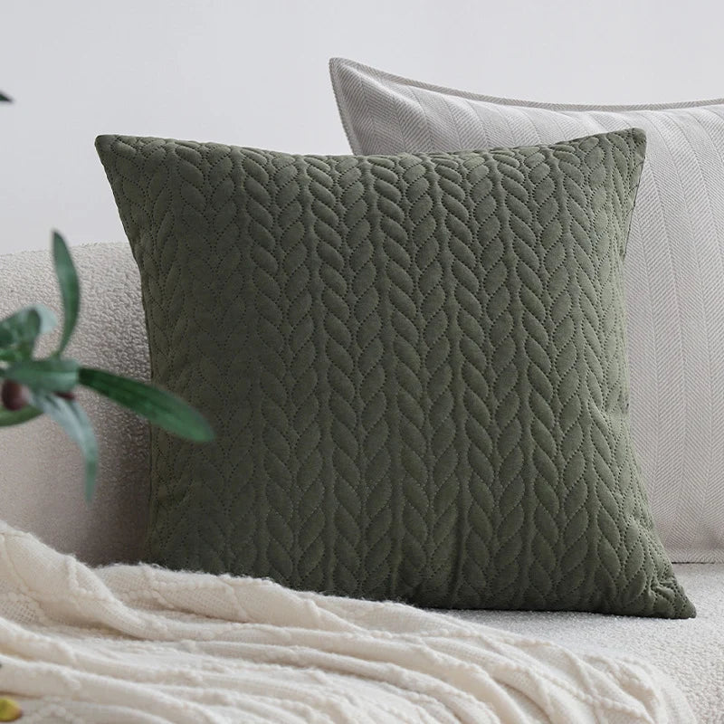 Pillow Cover Hand-Tufted Loops Cotton-Linen 18x18