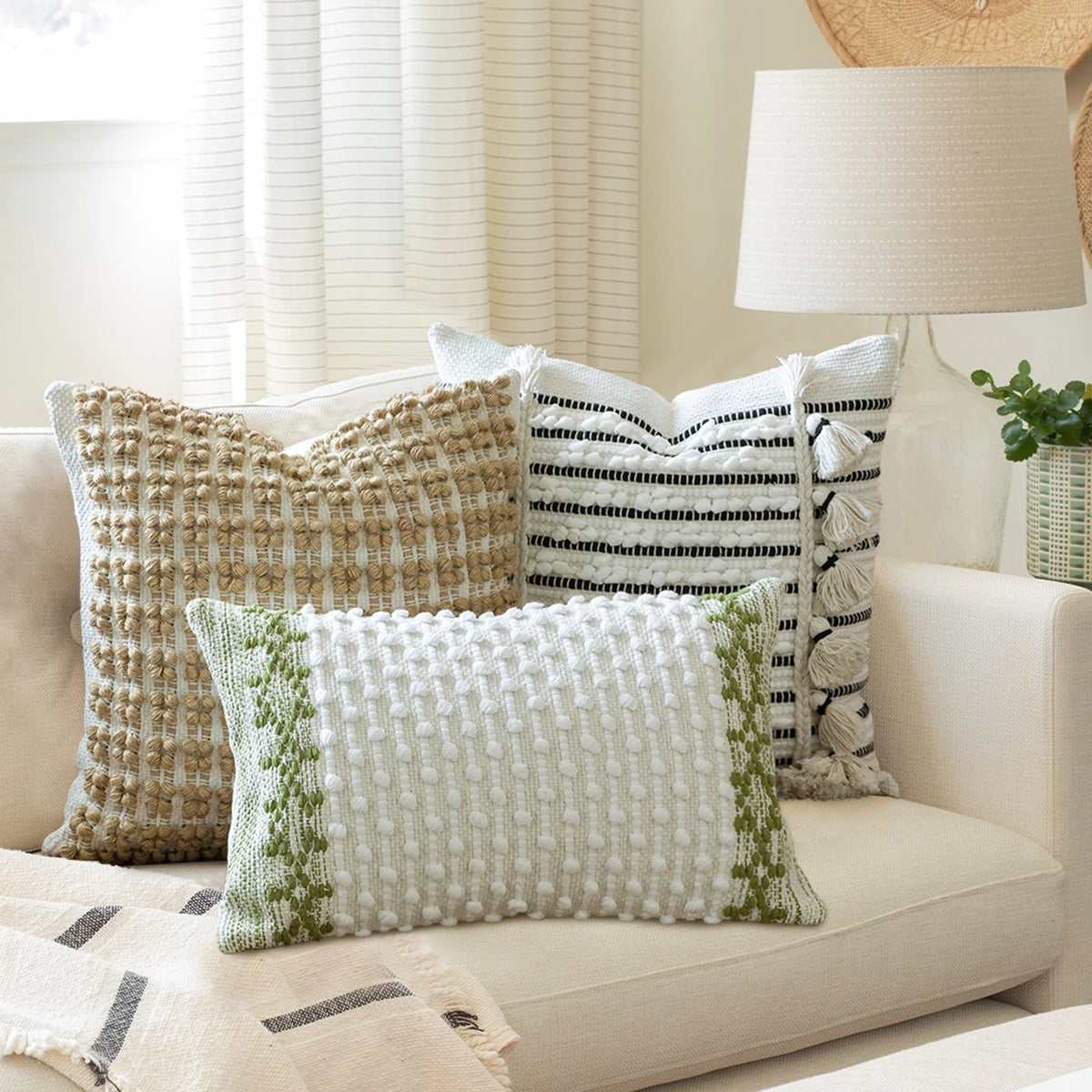 Pillow Cover Handmade Tufted Tassels