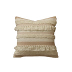 Pillow Cover Handwoven Boucle & Fringe Cotton-Linen Concealed Zipper