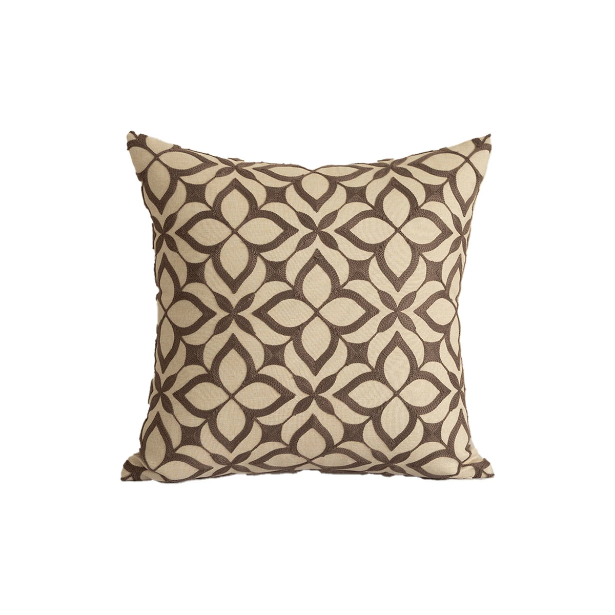 Pillow Cover Paisley Relief Embroidery Linen-Look 18x18