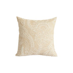 Pillow Cover Paisley Relief Embroidery Linen-Look 18x18