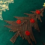 Pillow Cover Plush Velvet Hand-Stitched Christmas Trees Hidden Zipper