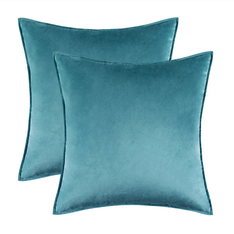 Pillow Cover Plush Velvet Knife-Edge Seam & Hidden Zipper