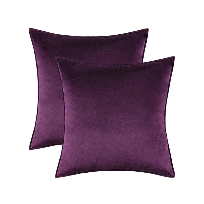 Pillow Cover Plush Velvet Knife-Edge Seam & Hidden Zipper