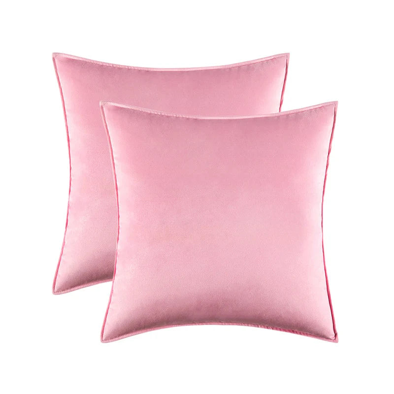 Pillow Cover Plush Velvet Knife-Edge Seam & Hidden Zipper