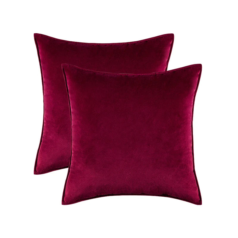 Pillow Cover Plush Velvet Knife-Edge Seam & Hidden Zipper