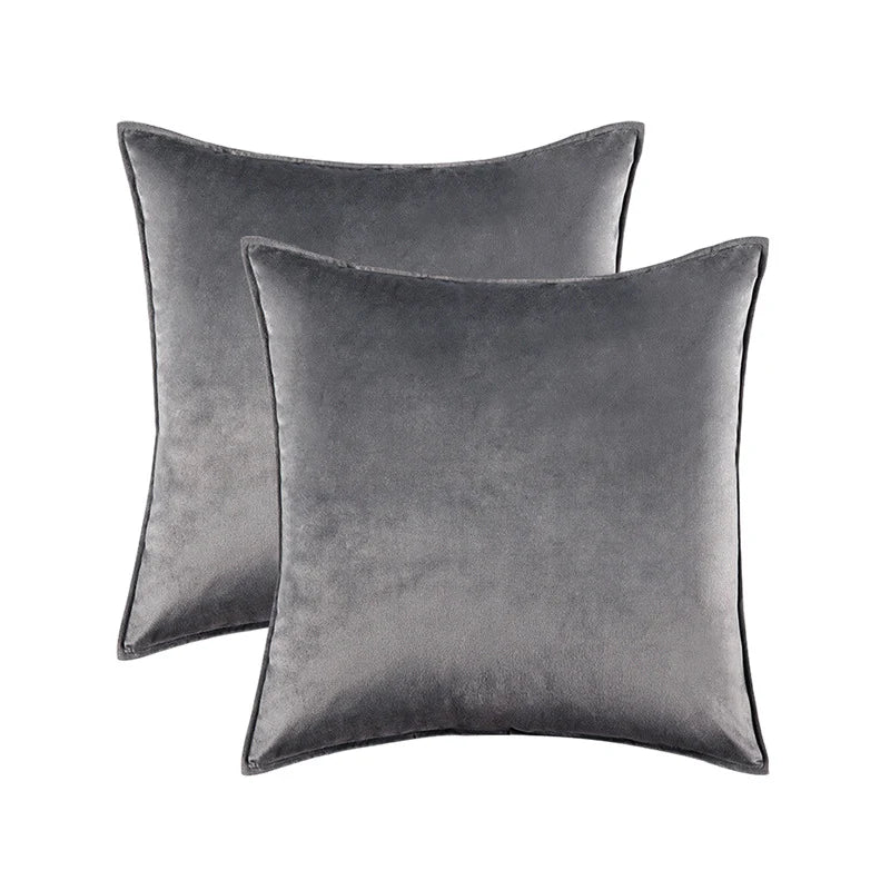 Pillow Cover Plush Velvet Knife-Edge Seam & Hidden Zipper